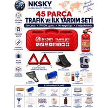 Eva Çantalı 45 Parça Trafik Seti Tüvtürk Uyumlu Ilk Yardım Seti | Ab Onaylı ve Ce Belgeli | Yeni Mevzuata Uygun (Kırmızı)