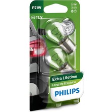 P21W Longlife Ecovision Geri Vites Park Ampül Tek Duy, 12V, 2'li Paket Otomotiv Ampulü
