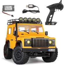 Model MN98 V2 1/12 Land Rover Defender D90 4WD Rc Model Crawler Offroad Uzaktan Kumandalı Araba Truck Rtr Lisanslı Sarı+Dahili Işık Seti
