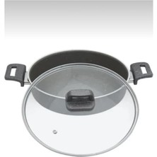 Granit Yanmaz Yapışmaz Basık Karnıyarık Pilav Tenceresi 24CM