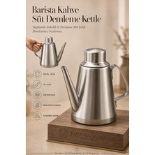 Damlatmaz Sızdırmaz Yağdanlık Sirkelik ve Barista Kahve Süt Demleme Kettle 304 Paslanmaz Çelik 532ML) 723400