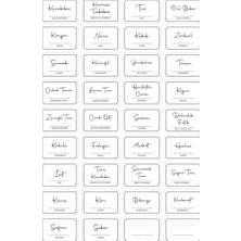 36 Adet Dikdörtgen Baharat Kavanoz Etiketi Sticker Seti 4,5x3 cm