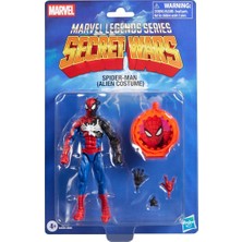 Efsaneler Serisi Gizli Savaşlar Örümcek Adam (Alien Kostümü), Retro Çizgi Roman Koleksiyon 15,8 cm Aksiyon Figürü Mercek Kalkanı ile