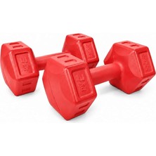 3 kg Kırmızı Dambıl Seti 3 kg x 2 Adet Toplam 6 kg Ağırlık Seti
