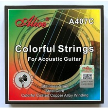 A-407C Model Renkli Akustik Gitar Tel Seti