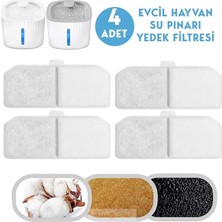 Kedi Köpek Su Çeşmesi Su Pınarı Kabı 3 Lt. Seviye Göstergeli 2 Farklı Su Akışlı Beyaz 4 Filtre