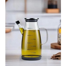 Metal Kapaklı Yağdanlık Slikon Altlıklı Paslanmaz Çelik Kapak Yağdanlık 1000 ml