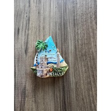 Temalı Dekoratif Buzdolabı Magneti, Mavi ve Yeşil Tonlarda, El Yapımı Turistik Hediyelik Eşya