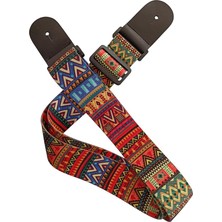 Gitar Askısı Deluxe Teal Guitar Strap Deri Başlıklı 2 Katlı