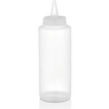 Ketçaplık Sıkma Şişesi, Şeffaf, Sivri Kapaklı, Mutfak Için Sos ve Baharat Dispenseri, 1 Adet Ketçaplık 500 ml