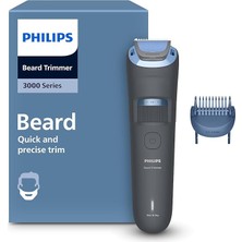 Beard Trimmer 3000 Serisi, Siyah, 20 Uzunluk Ayarı, Kendini Bileyen Bıçaklar, 60 Dakika Kablosuz Kullanım, Usb-A Şarj, BT3617/15