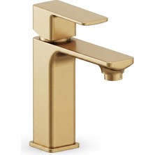 Bloc Lavabo Bataryası Mat Altın Fırçalı (Brushed Gold) Modern Lavabo Musluğu | 159401018