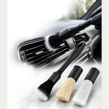 3 Başlıklı Premium Detay Fırça Seti - Sökülebilir Değiştirilebilir Başlıklı Araç Içi Temizlik Fırçası, Hassas Yüzey Çizmeyen Ultra Yumuşak Oto Detaylandırma Fırça Seti