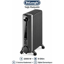 DeLonghi De'longhi Radia S 9 Dilim 2000 W Antrasit Yağlı Radyatör Dijital Kontrollü ve Zamanlayıcılı