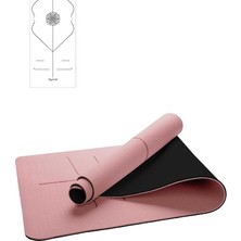 Hizalamalı 6mm Tpe Yoga Matı Pilates Minderi Scarlet