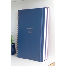 Notebook 20X28 cm A4 Lastikli Spiralli Sert Kapak Not Defteri Çizgili Lacivert