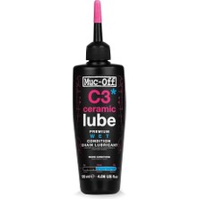 C3 Ceramic Wet Chain Lube Islak Zincir Yağı Bisiklet, 120 ml – Premium Yağlama Yağı Zincir Yağı, Zincir Spreyi Bisiklet, Uv Izleyici Boya ile – Islak ve Sert Hava Koşulları Için