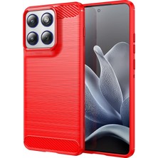 Caseonn Motorola Edge 70 Fusion Kılıf Karbon Fiber Desenli Koruyucu Arka Kapak Kırmızı