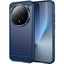 Caseonn Honor Magic 8 Pro Kılıf Karbon Fiber Desenli Koruyucu Arka Kapak Lacivert