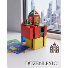 Mai Toys Store Magna Tiles Uyumlu Manyetik Karo Oyuncak Düzenleyici Sepeti
