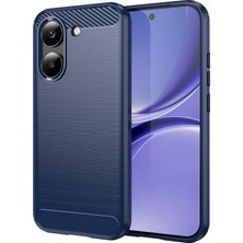 Caseonn Xiaomi Redmi Turbo 5 Kılıf Karbon Fiber Desenli Koruyucu Arka Kapak Lacivert