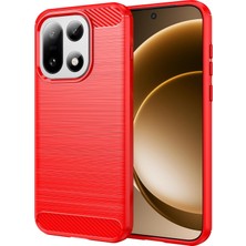 Caseonn Oneplus 15 Kılıf Karbon Fiber Desenli Koruyucu Arka Kapak Kırmızı