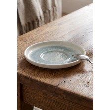 6'lı Toledo Heybeli Çay Bardağı Tabağı 12 cm Dijital Asel Desenli Rinart Porselen Şık Çay Sunum Tabağı