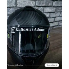Smart Garage Motor Kask Instagram Kullanıcı Adı 15 cm Sticker