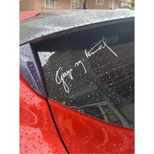 Smart Garage Gazi Mustafa Kemal Atatürk Imzası Oto Sticker Laptop Sticker Motor Sticker 15X5 cm