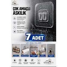 Emoev 7 Adet Kapı Duvar Askısı, Kendinden Yapışkanlı Şeffaf Askı, Güçlü Kapı Askısı, 6X6CM