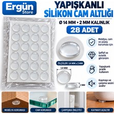 Ergün Store Silikon Bazlı Ses Stoperi 28 Adet Şeffaf Dolap Çekmece Tamponu Koruyucu