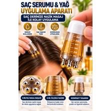 Open City Saç Derisi Masaj Aleti 6 ml Serum Yağ Uygulama Aplikatörü 5 Bilyeli Ölçekli Bakım ve Uygulama Aparat