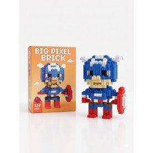 Brother Toys Big Pixel Brick Kaptan Amerika 524 Piksel 3D Yapboz Bricks Figür Yapı Oyuncağı