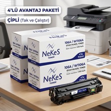 Nekes Toner Nekes Hp Laser Mfp 135A/135W/135R/135FNW  Siyah Muadil Toner (Çipli - Tak Çalıştır) 4 Adet Ekonomik Paket (106A - W1106A)