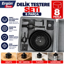 Ergün Store 8 Parça Delik Testere Panç Seti Sunta Delik Açma Seti Paketlidir