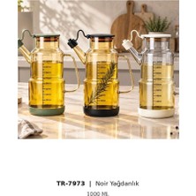 Arow Noir 1000 ml Cam Yağdanlık (Yeşil-Beyaz-Siyah) (Seçtiğiniz Renk 1 Adet)