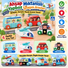 Zenviaa Mey Ithalat® Ahşap Mıktanıslı Yapboz Ulaşım Araçları ZNV20296545
