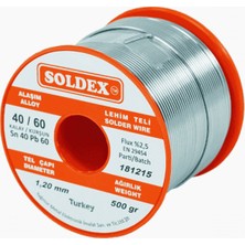 Soldex Kurşunlu Lehim Teli 1.2mm 500Gr  Sn40 - Pb60 (4060)  401205