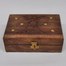 Otantik Çarşı Ahşap Oymalı Kutu 10X15 Cm. K02