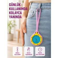 Str Store Askılı Analog Taşınabilir Saat Çanta Charmı Günlük Aksesuar Pembe