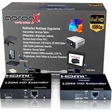 Apronx APX-USB120M-B CAT5E-CAT6 120 Metre Fullhd 1080P HDMI Extender