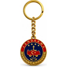 Karcamp Jandarma Tek Yuvarlak Metal Anahtarlık – 1839 Armalı Tasarım