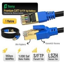 Feny FN-CAT7LS01 10GBPS Internet 600MHZ 1 Metre Cat7 Gold Patch Kablo (Yanmaz- Yüzde 100 Saf Bakır)