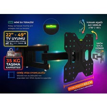 Eranura 32–43 Inç Hareketli Tv Duvar Askı Aparatı Ayarlanabilir Metal, Vesa 75X75 / 100X100 / 200X150 / 200X200 Mm, 35 kg Taşıma