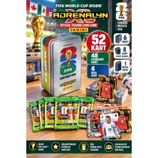 Toyfest Dünya Kupası FIFA 2026 Panini Adrenalyn XL Teneke Kutu Futbolcu Kartları 1 Metal Kutu 52 Kart- Gri