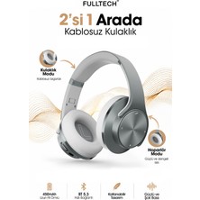 Fulltech Fh-07 2'si 1 Arada Bluetooth 5.3 Kablosuz Kulaklık ve Hoparlör Beyaz – 3W Çift Hoparlör, Ipx4, Katlanabilir Tasarım