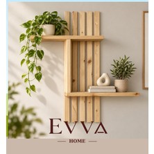 Evva Home 2 Katlı Ahşap Raf ve Duvar Organizeri