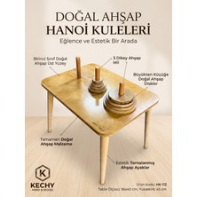 Kechy Concept Kechy Ahşap Hanoi Kuleleri Akıl ve Zeka Oyunu - Sehpa Modelli Montessori Eğitici Oyun Platformu (56X40 Cm)