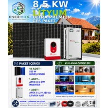 8.5kw Ultra Premium Lityum Güneş Enerji Sistemi Paketi