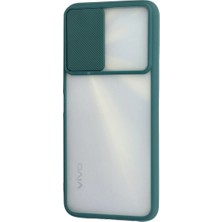 Neva Prime Vivo Y11S Kılıf Palm Buzlu Kamera Sürgülü Silikon - Yeşil
